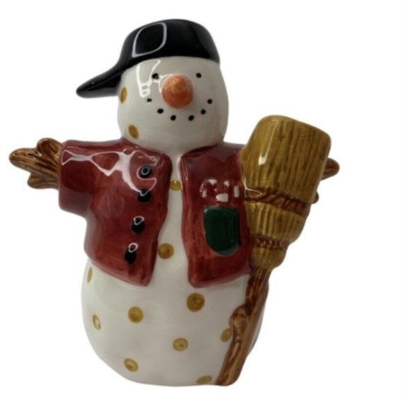 Sakura Debbie Mumm Snowman Salt Pepper Shaker Set Christmas Holidays Vintage - Picture 9 of 12
